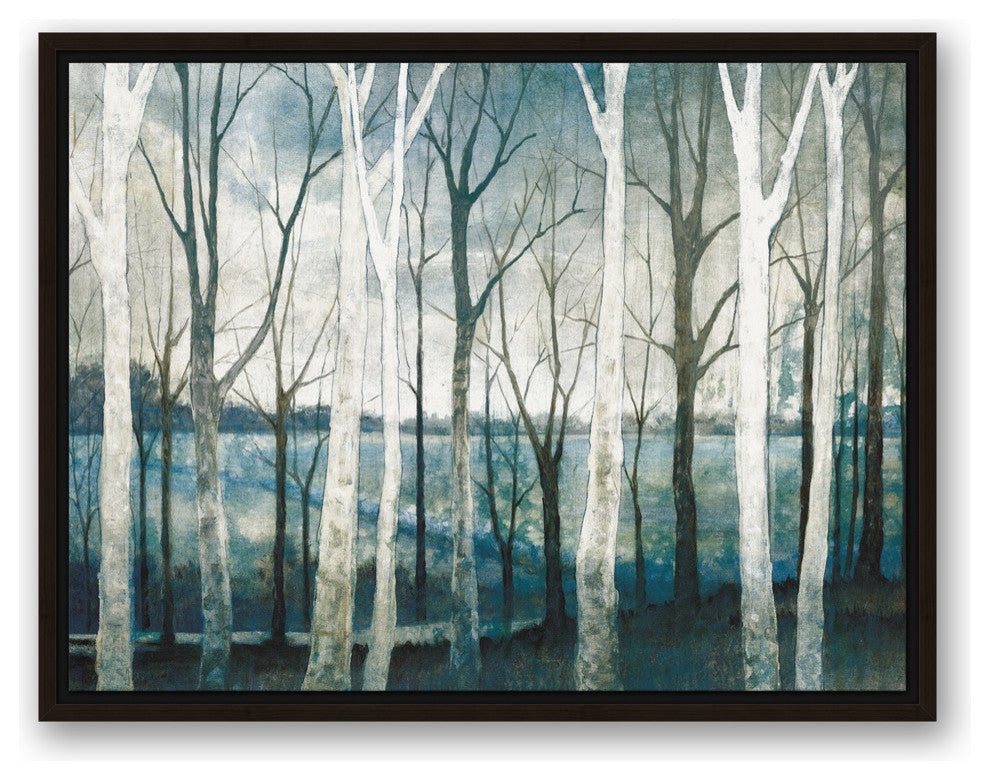 Birch Tree Marsh Canvas Wall Art,, 24"x18", Framed
