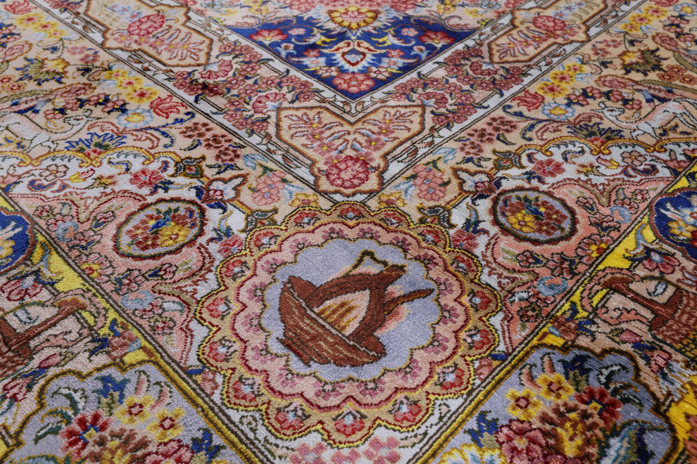 7' 0" X 10' 0'' High End Persian 100% Silk Hand Knotted Rug Q4776