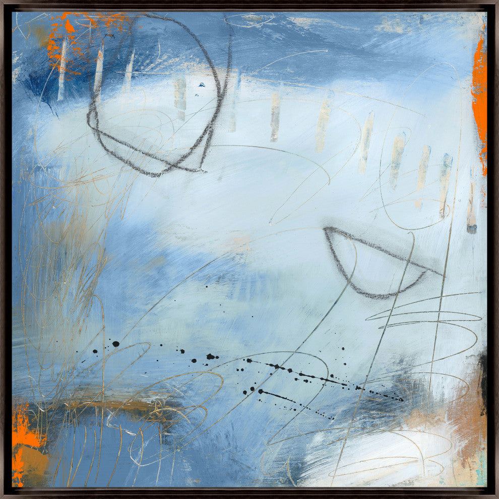 36x36 Quiet Reflection IV, Framed Artwork, Espresso