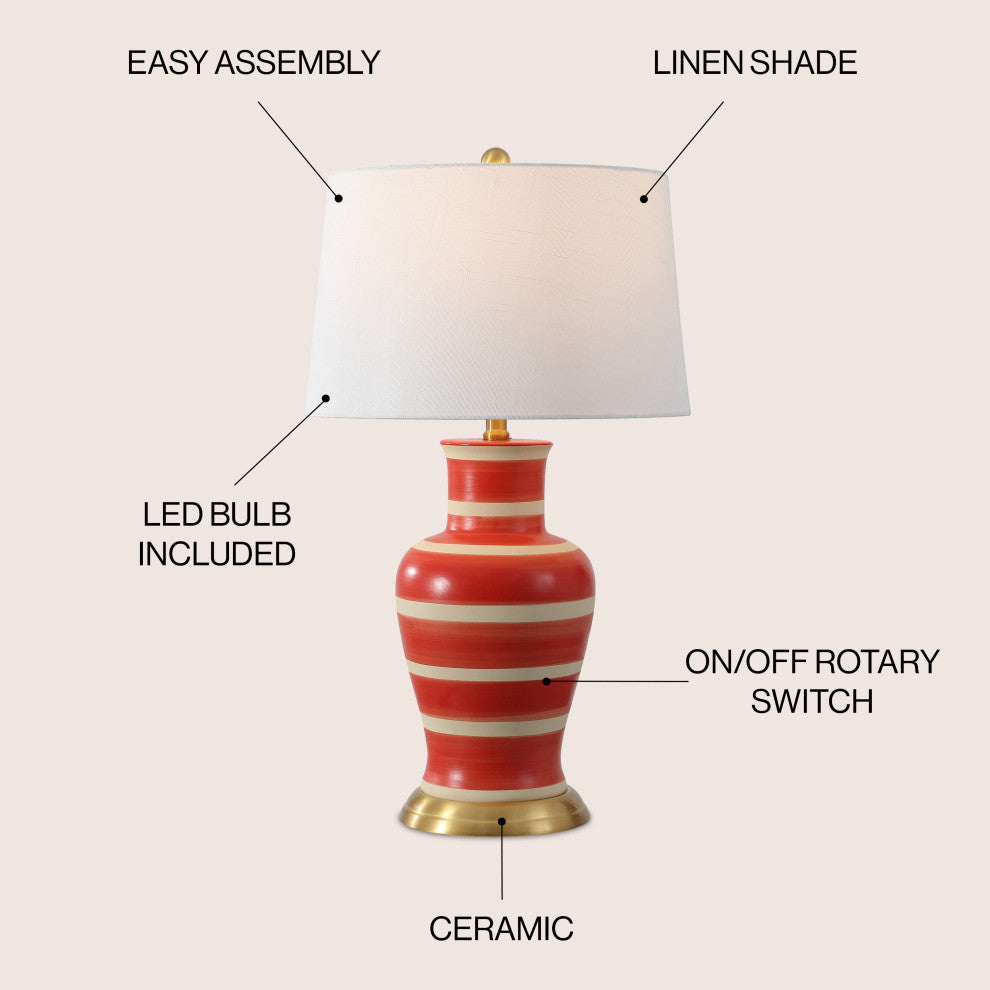 Julian Traditional Classic Ceramic Urn LED Table Lamp