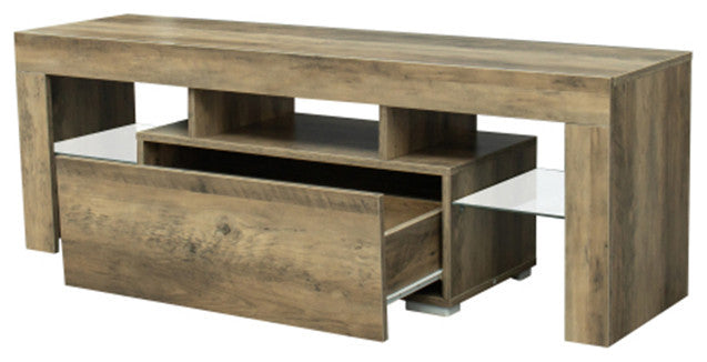 TV Stand with LED RGB Lights Flat Screen Particle Board TV Cabinet