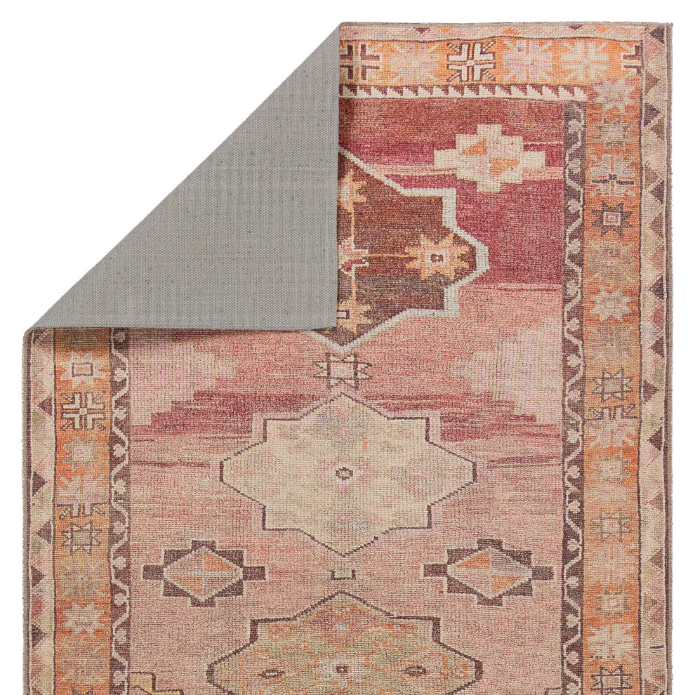 Machine Washable Jaipur Living Jesse Medallion Orange/ Pink Runner Rug 3'X10'