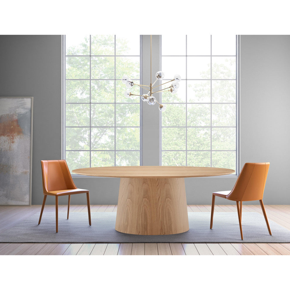 Deodat Dining Table, 79", Oak, Transitional, Oval