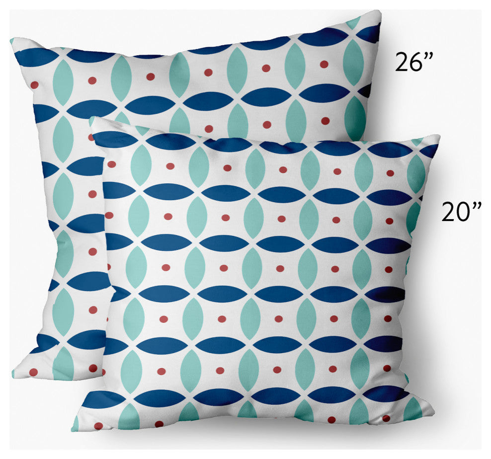 Geometric Decorative Throw Pillow, Dark Cobalt Blue, 26"x26"