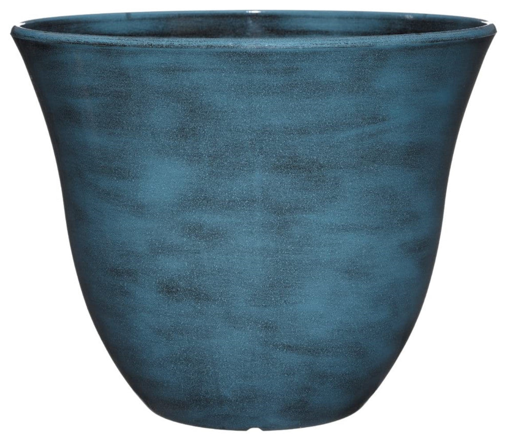 Classic Home and Garden Honeysuckle Resin Flower Pot Planter, Blue Jean, 13"
