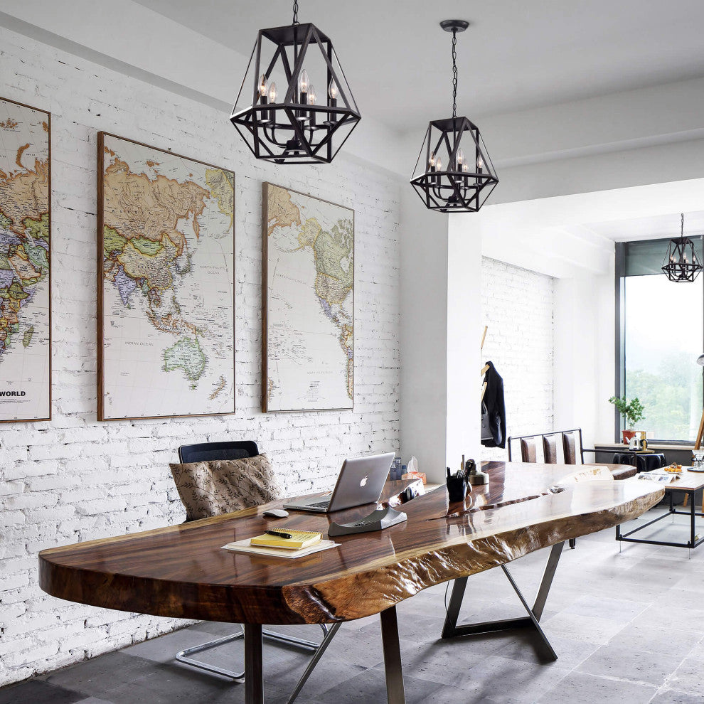 Iris 5-light Modern Antique Black Chandelier