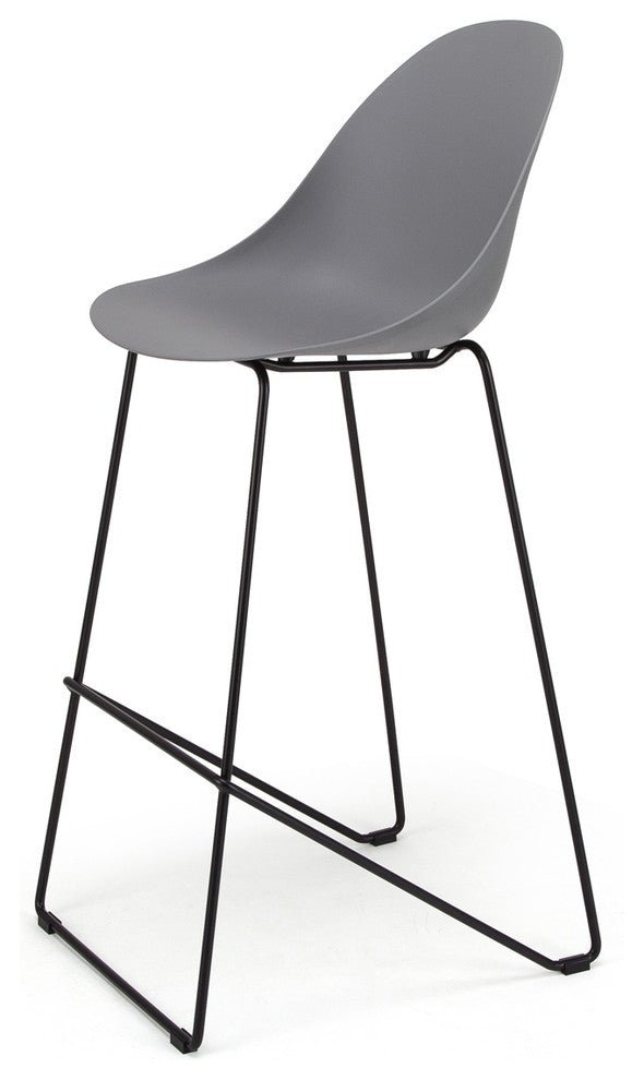 Seline Series ModernAccent Kitchen/Bar CounterStool w Black Steel Legs(Set of 2)