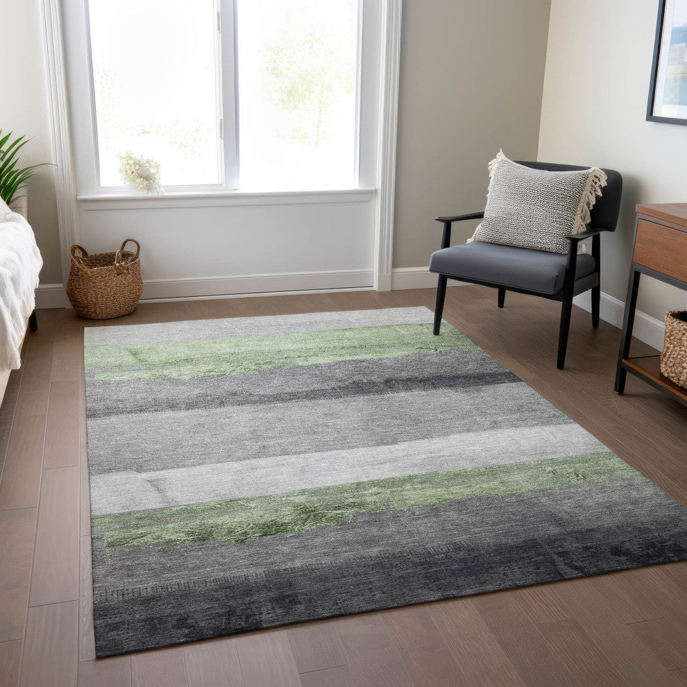 Machine Washable Indoor/Outdoor Chantille ACN1883 Aloe 3' x 5' Rug