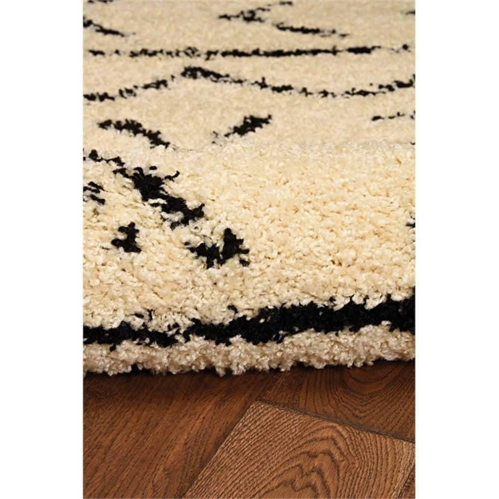 Linon Moroccan Atlas Power Loomed Polypropylene 3'x5' Rug in Ivory