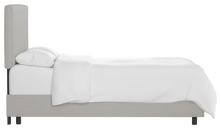 Phoebe Box Seam Bed, Oxford Stripe Charcoal, Twin
