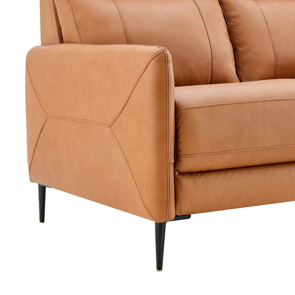 Sofa, Leather, Tan, Modern, Living Lounge Room Hotel Lobby Hospitality