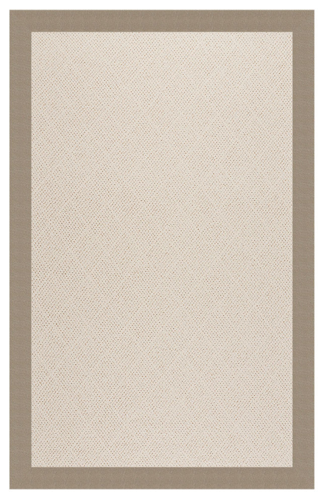 Zoe-White Wicker Machine Tufted Rectangle Rug, Buff, 8'x8'