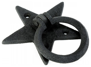 Cabinet Drawer Ring Pull Black Iron Southern Star Hardware Included Pack of 6