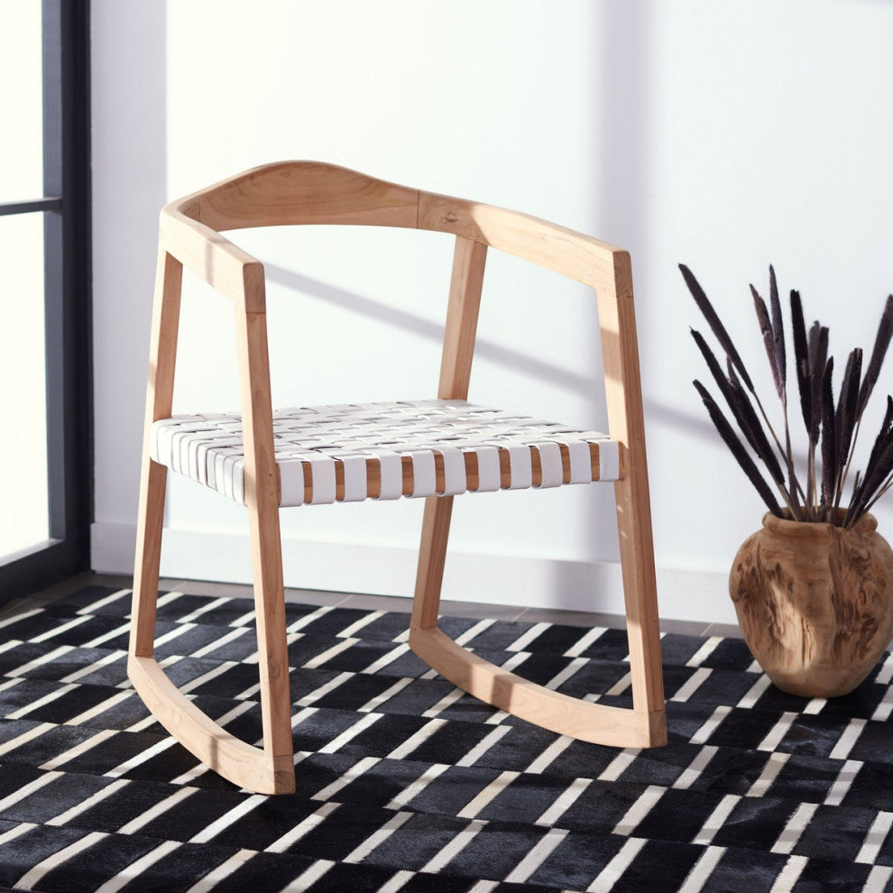 Safavieh Willa Rocking Dining Chair, White/Natural