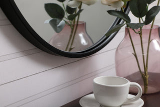 Elegant Rowan Metal Frame Round Mirror With Decorative Hook 21" MR4721BK - Black