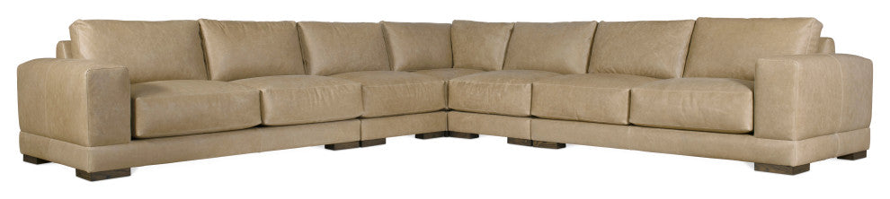 Bernhardt Lars Leather 5-Piece Sectional