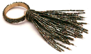 Set of 4 Brown Beaded Spray Napkin Rings