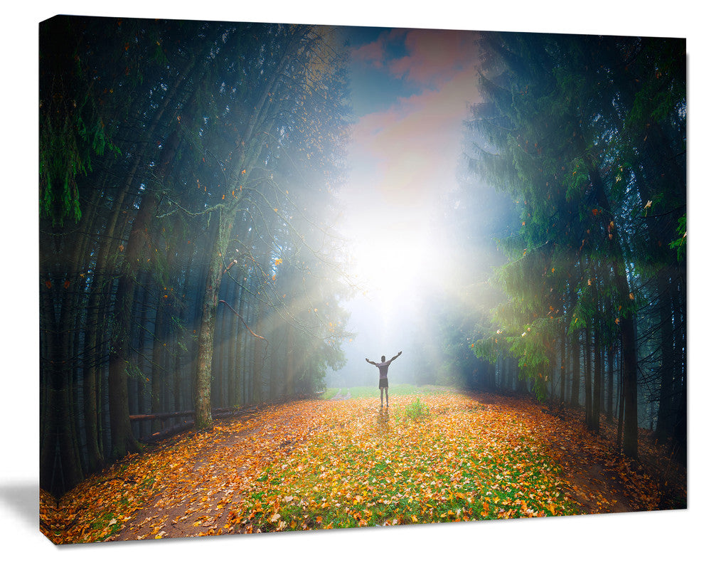Men and Bright Sunlight Panorama, Landscape Canvas Art Print, 20"x12"