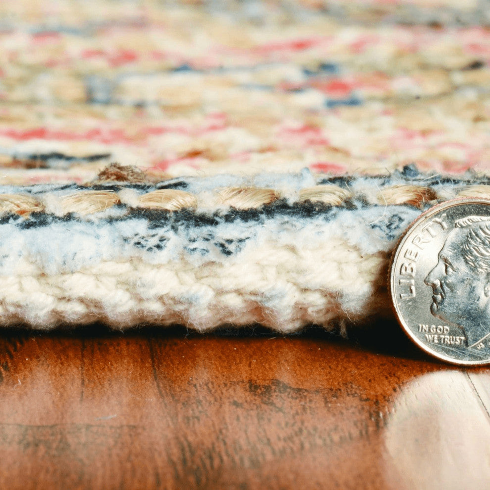 3' X 5' Charcoal Medallion Hand Woven Distressed Area Rug