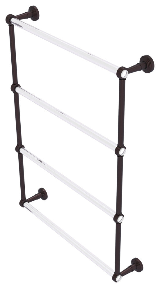 Pacific Beach 4 Tier 24" Ladder Towel Bar with Groovy Accents, Antique Bronze