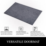 A1HC Superior Absorbant Polypropylene Doormat, Dark Gray Waffle, 18"x30"