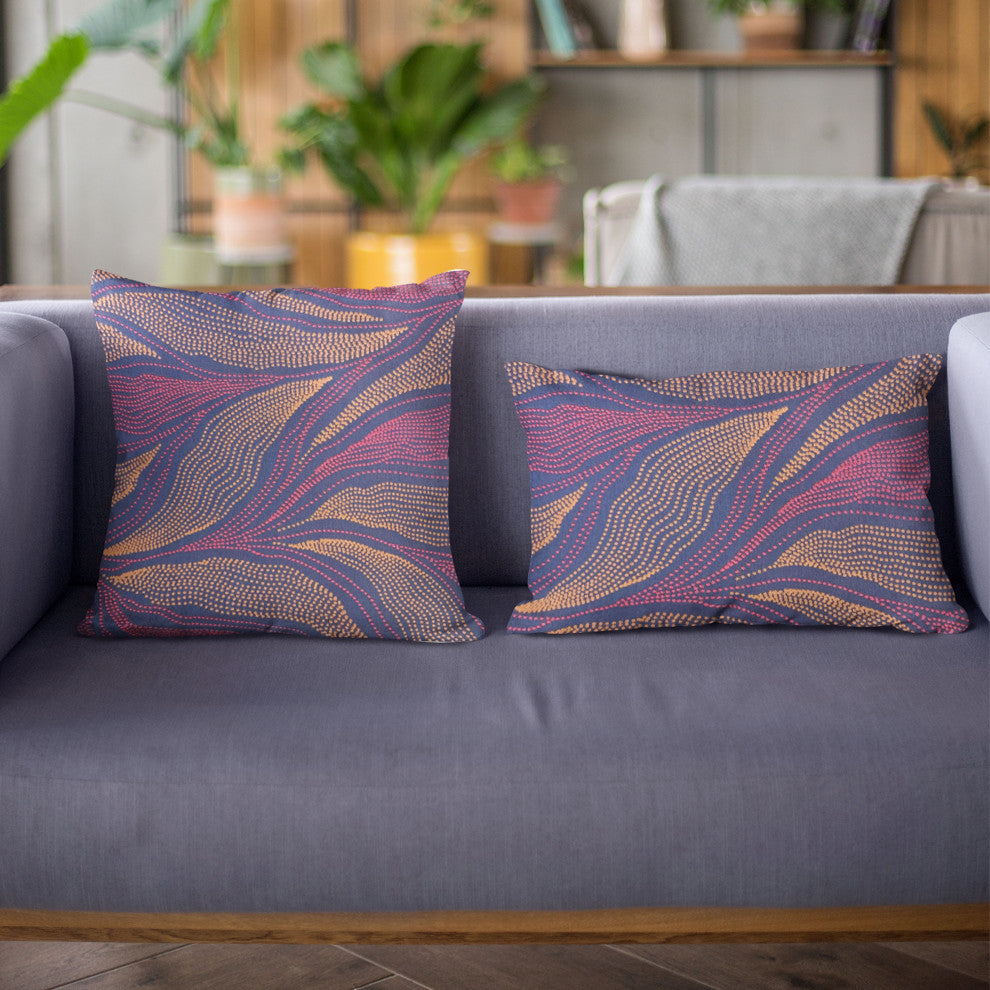 Plutus Multi-Color Leafs Floral Luxury Throw Pillow, 16"x16"