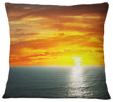 Fantastic Sunset Over Sea Waters Seashore Throw Pillow, 16"x16"