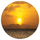 Yellow Sunset And Brown Ocean, Seashore Round Wall Art, 36"