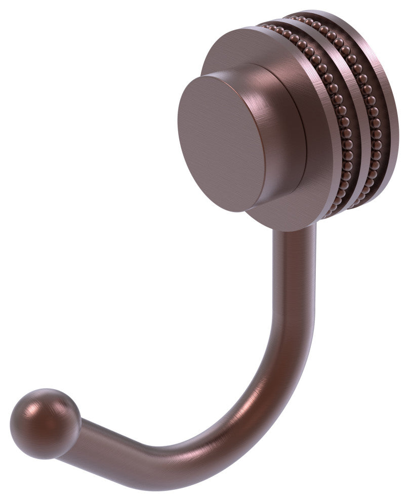 Venus Robe Hook With Dotted Accents, Antique Copper