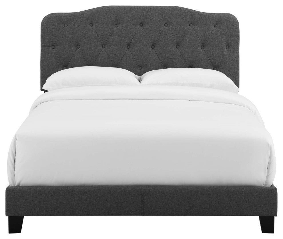 Amelia Full Upholstered Fabric Bed, Gray