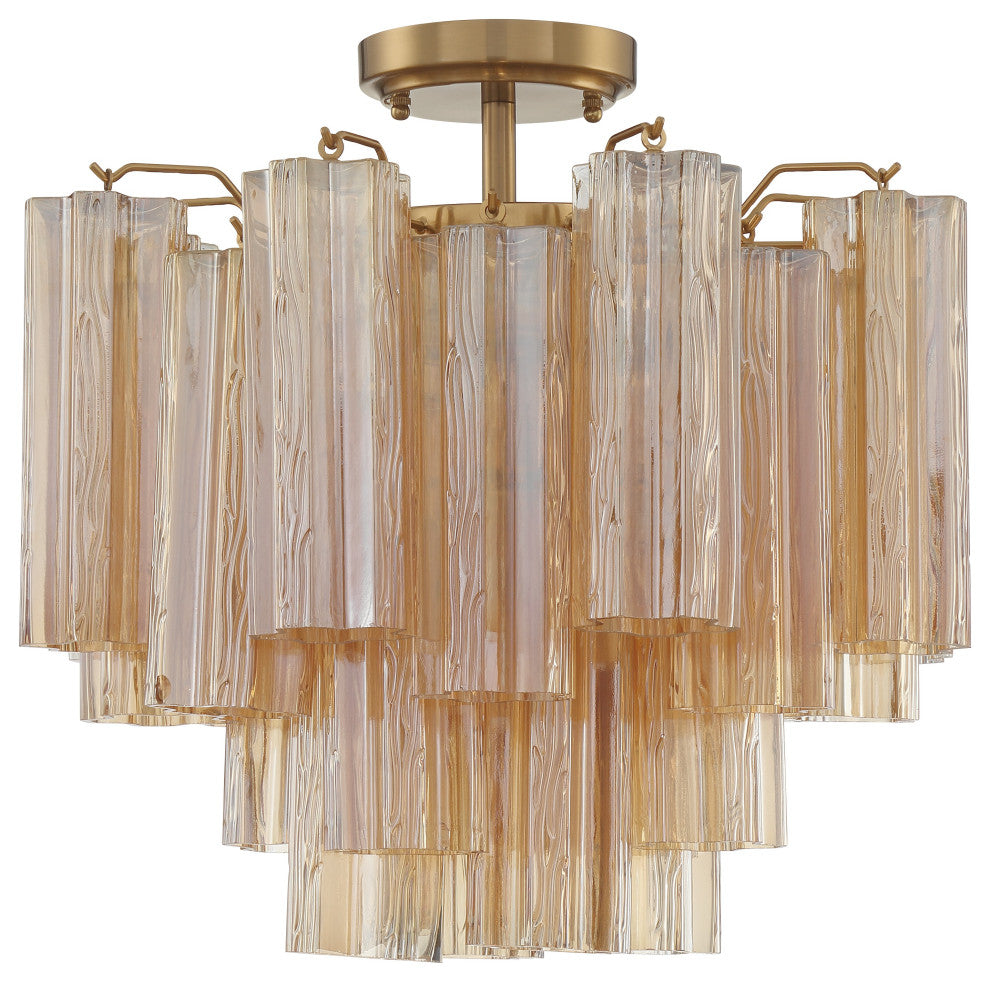 CRYSTORAMA Addis 4 Light Aged Brass Ceiling Mount