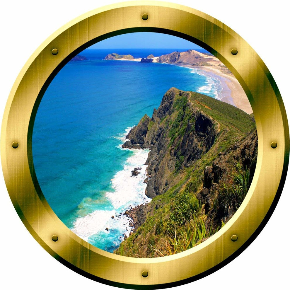 VWAQ 3D Ocean View Wall Decal, 20" Diameter