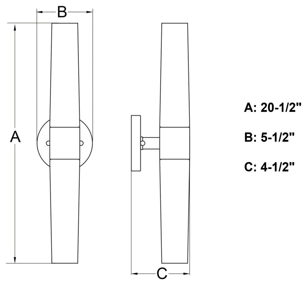 Vaxcel Lighting W0457 Elliot 2 Light 21" Tall Bath Bar - Matte Black