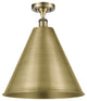 Ballston Cone Semi-Flush Mount, Antique Brass, Antique Brass