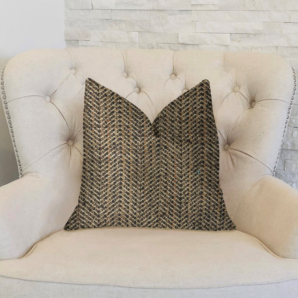 Honeybee Brown Shades Luxury Throw Pillow, 26"x26"