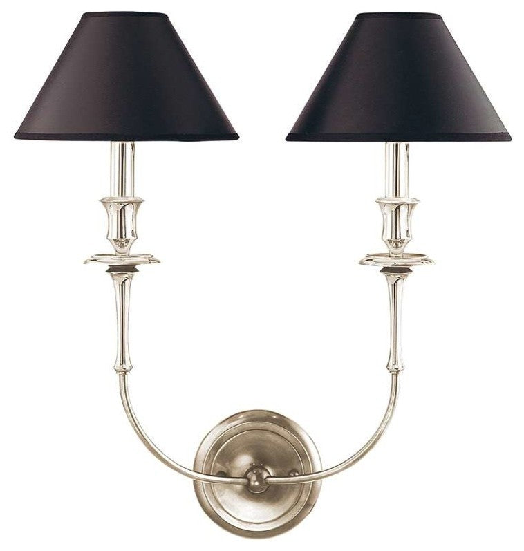 Jasper 2-Light Wall Sconce, Polished Nickel