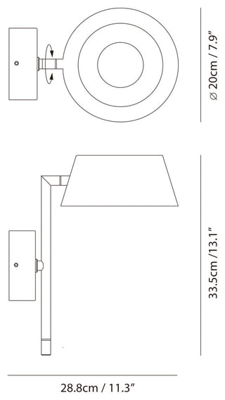OLO XL Wall Arm Single Lamp, Black/Shiny Black