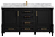Aberdeen 60 Single Bathroom Vanity in Black 2" Carrara Marble