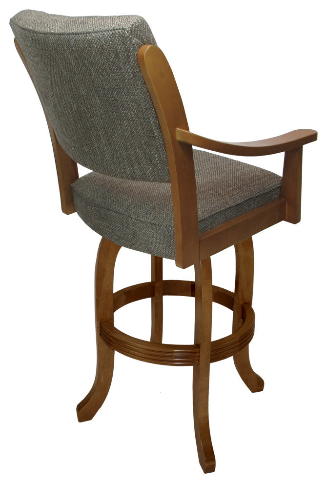 Casa Swivel Wood Stool on Melina Base, Plumley Cocoa on Honey, 30"