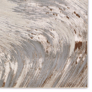 Zione Abstract Gray/ Brown Area Rug 6'7"X9'6"