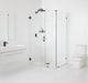 78"x46"x34" Frameless 90 Degree Shower Enclosure Wall Hinge, Matte Black