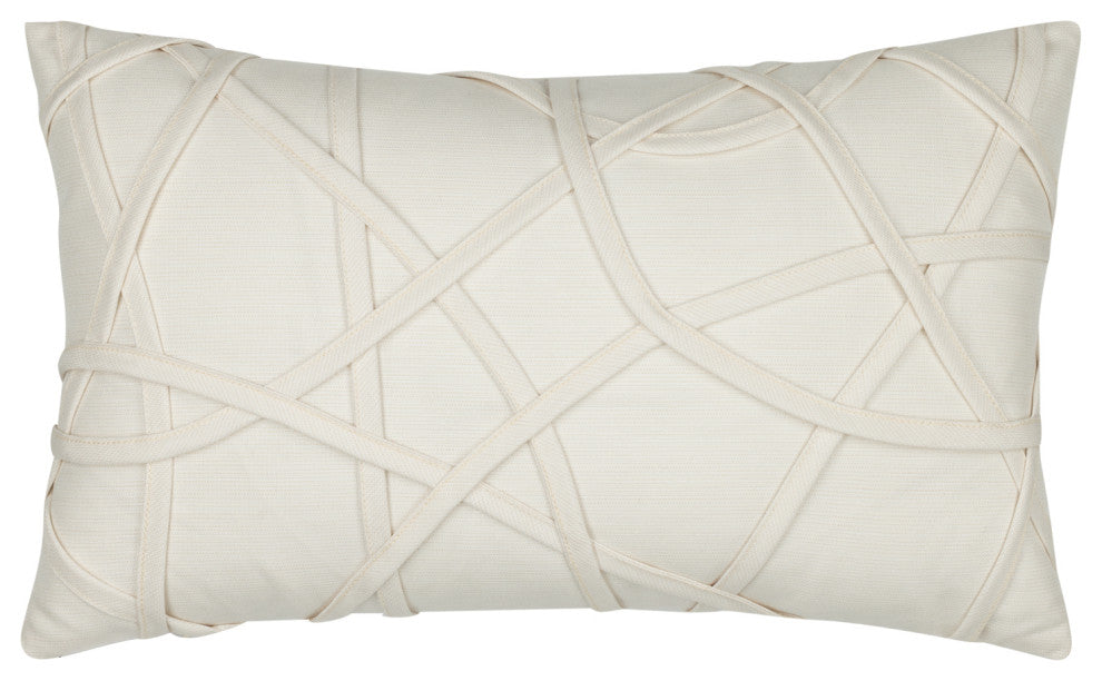 Illusion Ivory Indoor/Outdoor Performance Pillow, 12"x20"