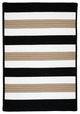 Portico PO49 Sharp Black Indoor/Outdoor Area Rug, Rectangular 5'x8'