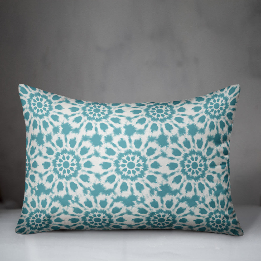 Teal Radial Shibori 14x20 Spun Poly Pillow