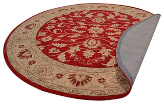 HAND TUFTED WOOL ECO-FRIENDLY AREA RUGS - Round,Red Gold,Oriental