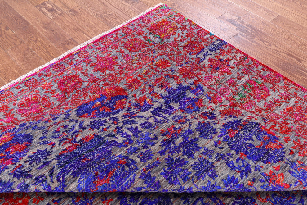 Hand Knotted Wool & Silk Persian Rug 8' 0" X 10' 3" - Q13496