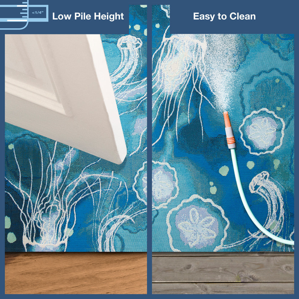 Marina Jelly Fish Indoor/Outdoor Rug Bloom 4'10"x7'6"