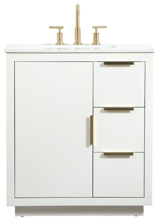 Bethany Single Bathroom Vanity, White, 30"