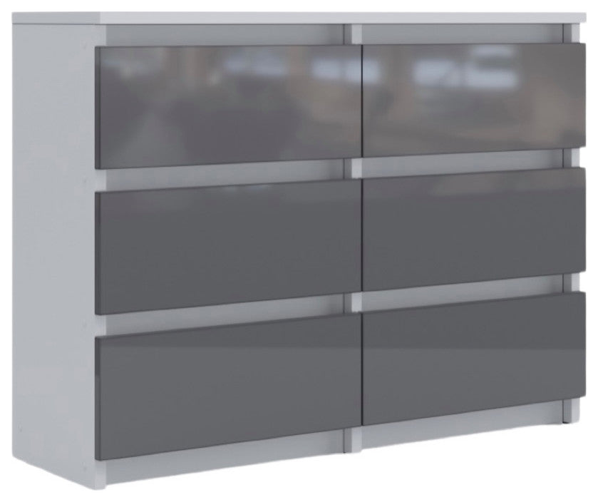 ELIAS Dresser, White/Grey Gloss