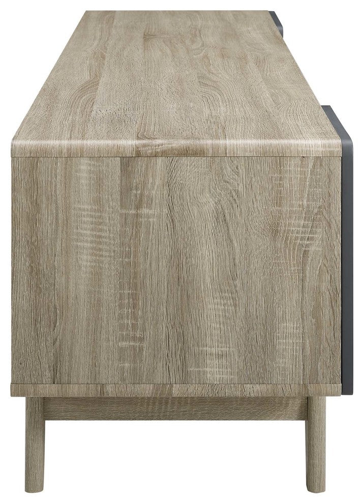 Tread 70" Media Console TV Stand, Natural Gray